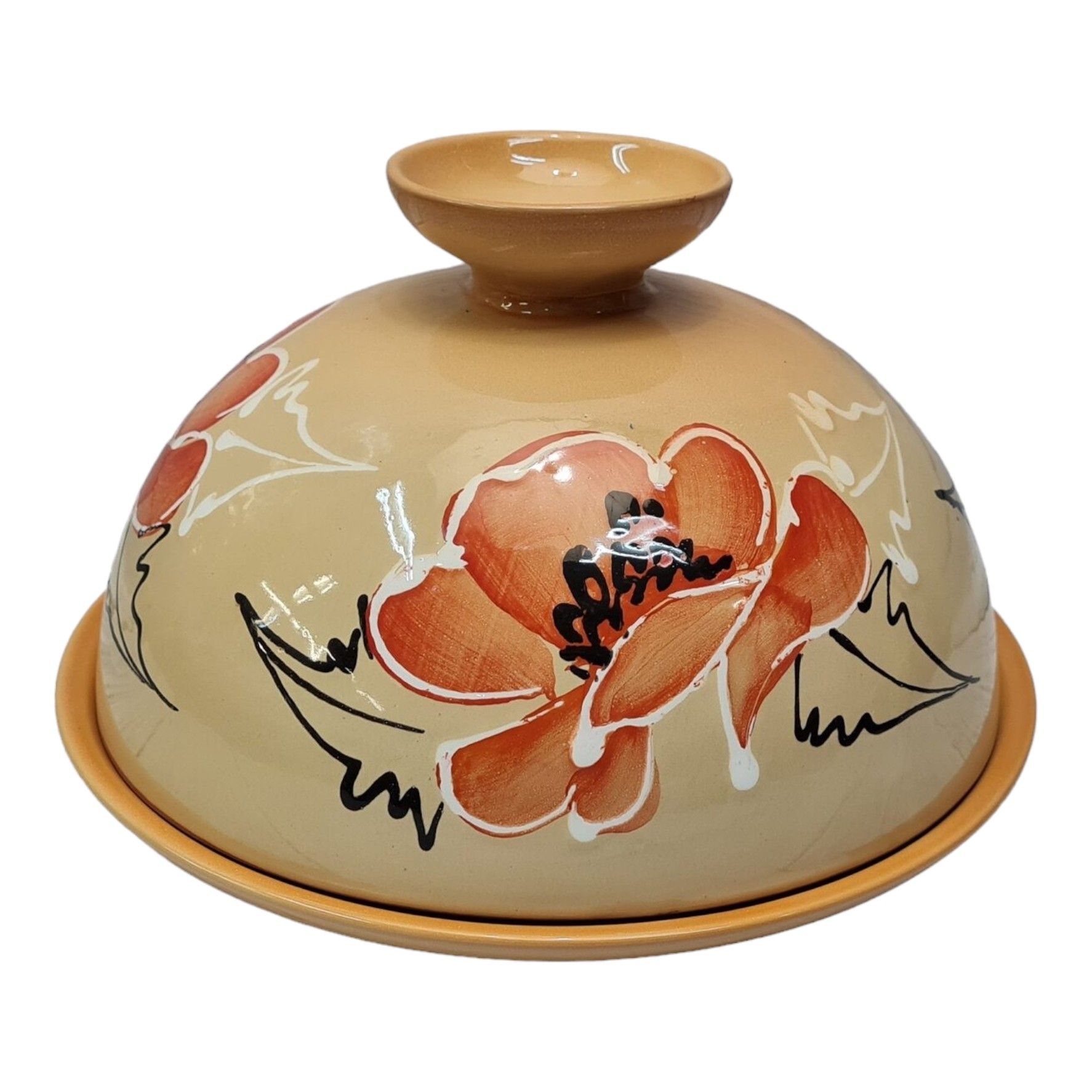 

Блюдо сервировочное круглое для блинов и хлеба Псковский гончар бежевый 24х15 см