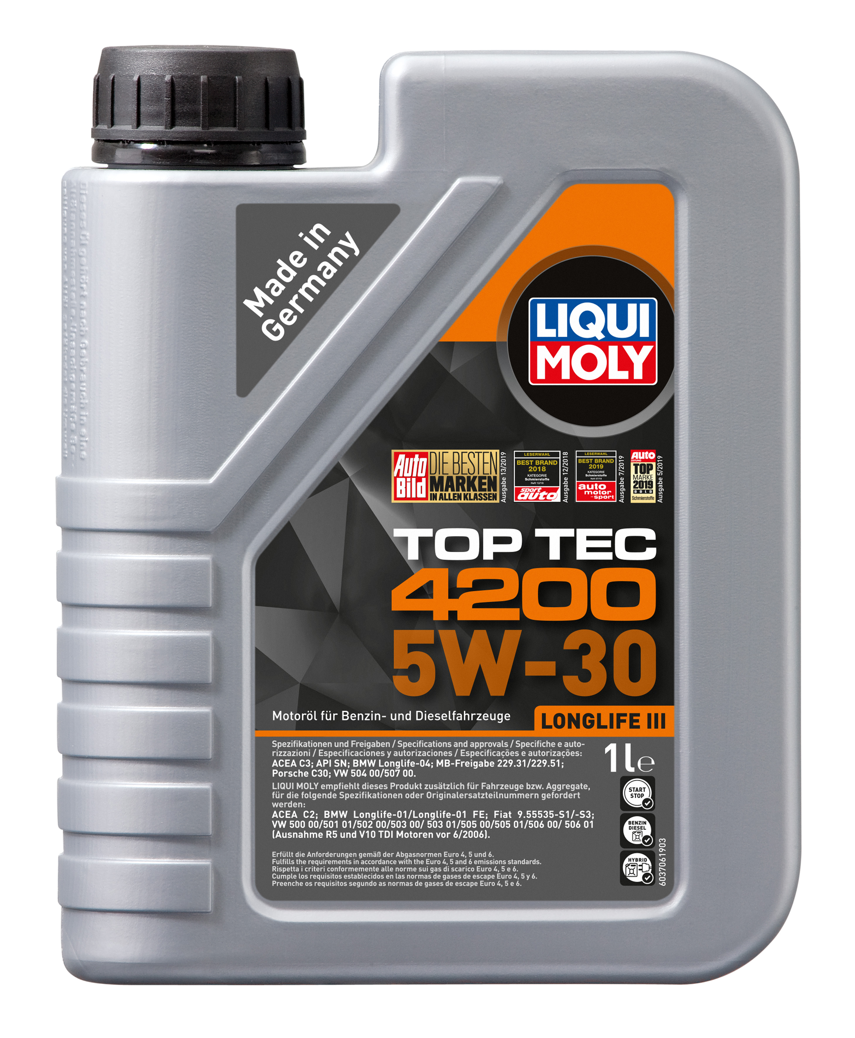 Моторное масло LIQUI MOLY Top Tec 4200 5W30 1л