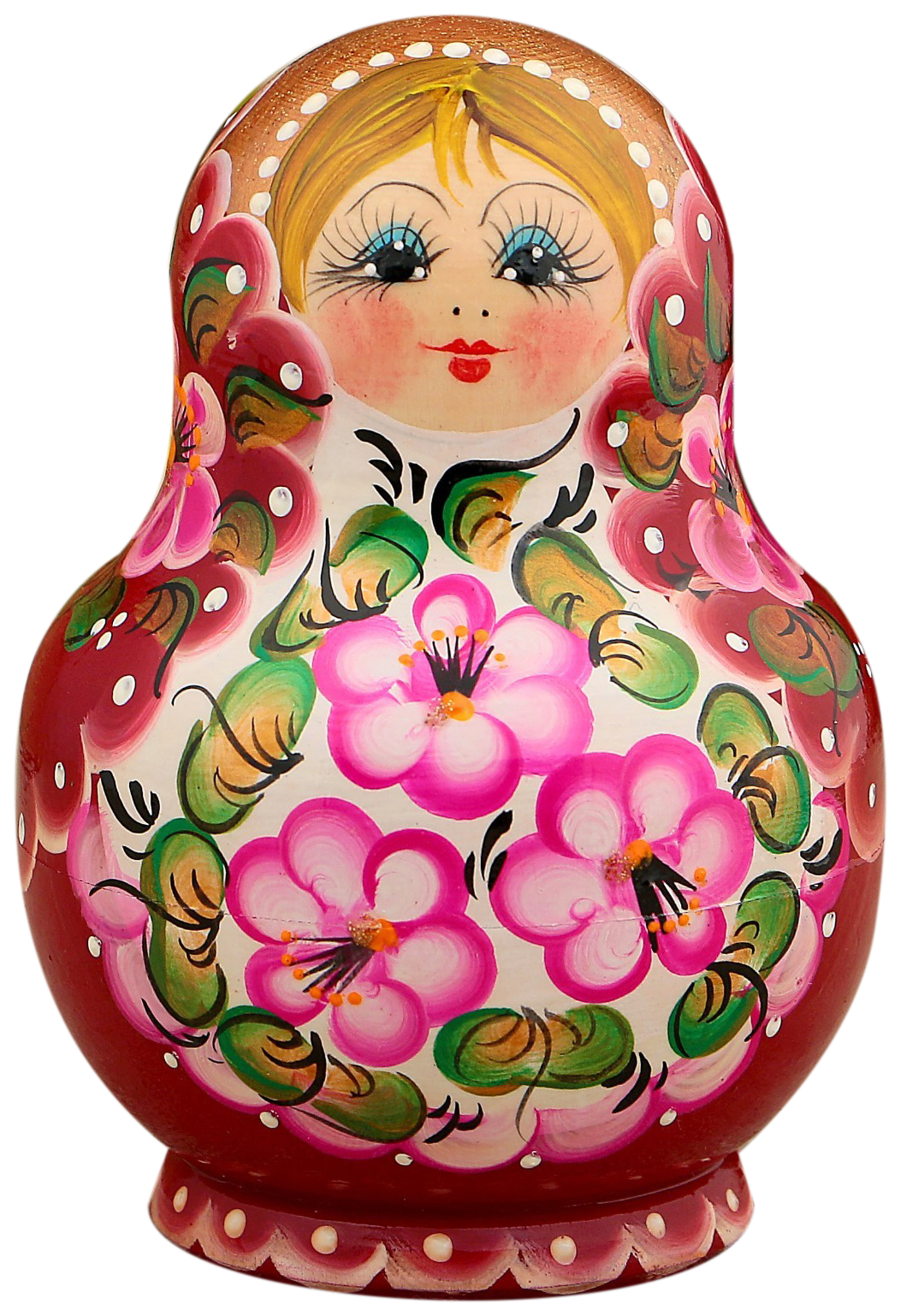 фото Матрёшка «цветочки», розовое платье, 10 кукольная, 12 см sima-land