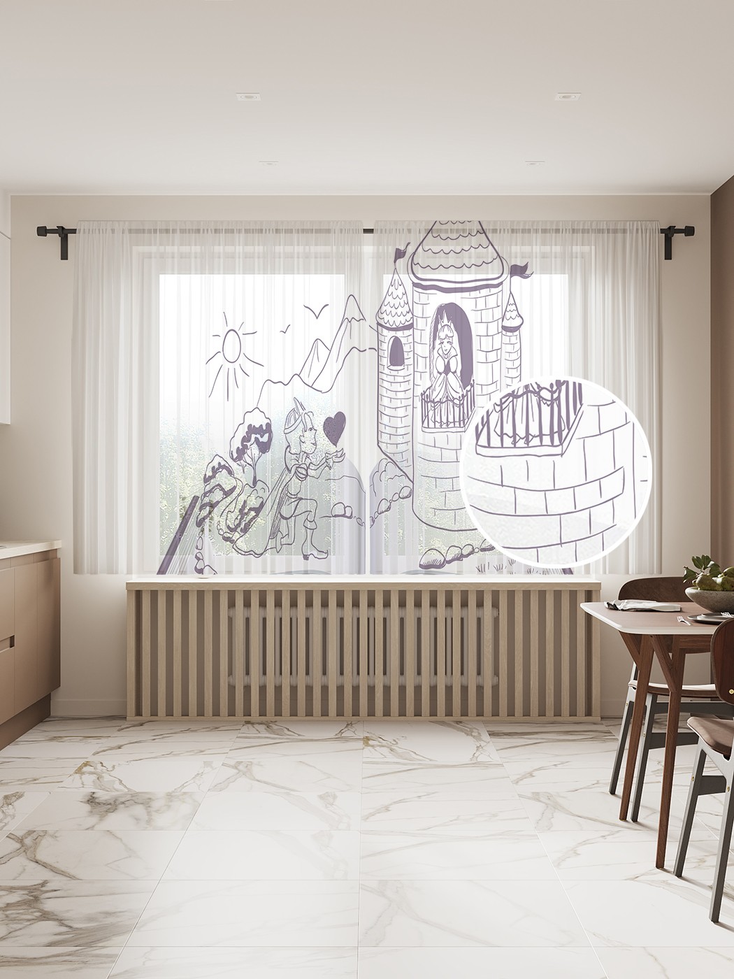 

Фототюль JoyArty "Реальность сказок" 145x180см (2 полотна со шторной лентой + 50 крючков), Реальность сказок