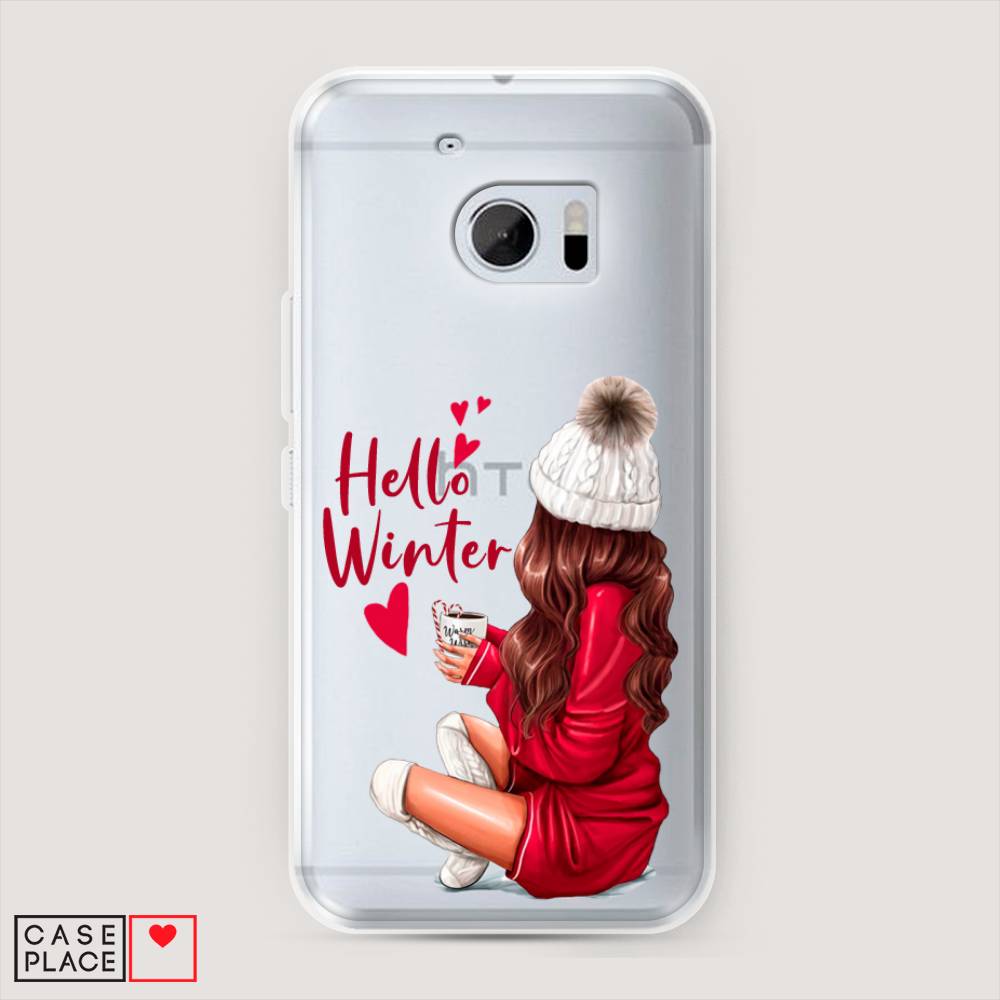 

Чехол на HTC One M10 (HTC 10) "Hello winter", Красный;белый;коричневый, 101950-5