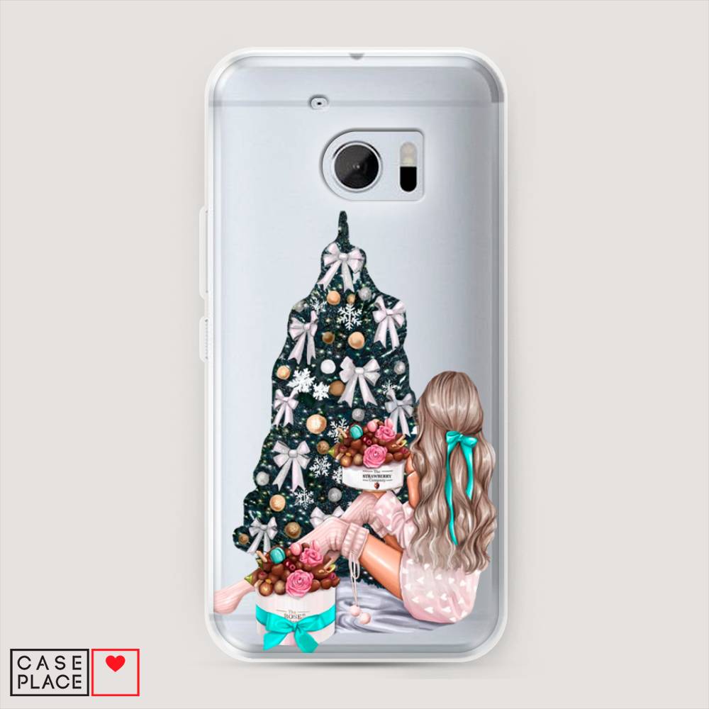 

Чехол на HTC One M10 (HTC 10) "New Year", Зеленый;бежевый;голубой, 101950-5
