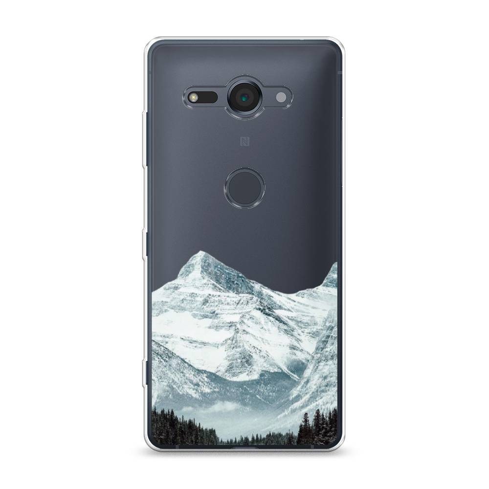

Чехол на Sony Xperia XZ2 Compact "Горы арт 1", Белый;зеленый, 52950-2