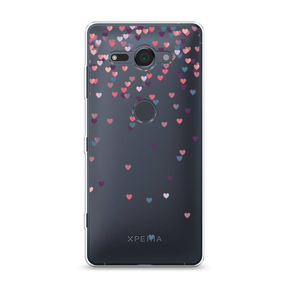 

Чехол на Sony Xperia XZ2 Compact "Посыпка сердечки", Розовый;фиолетовый, 52950-3