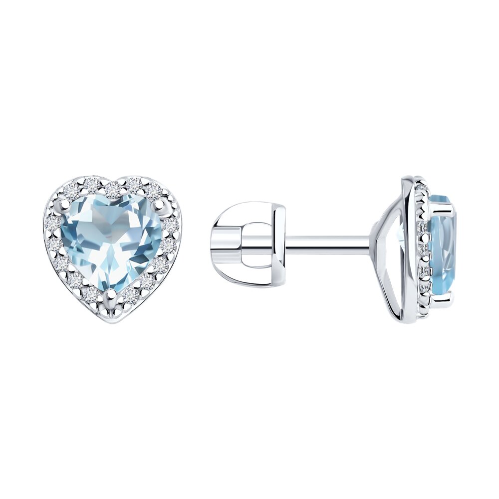 

Серьги пусеты из серебра SOKOLOV 92022956, фианит/топаз, 92022956