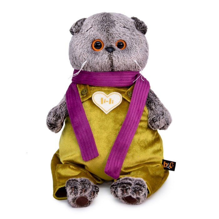 

Мягкая игрушка Басик в бархатном комбинезоне, 30 см