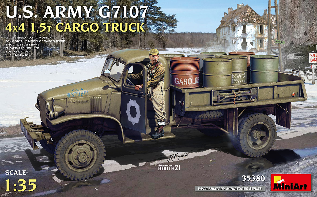 

Сборная модель MiniArt 1/35 Грузовой автомобиль армии США G7107 4X4, 1,5 т 35380