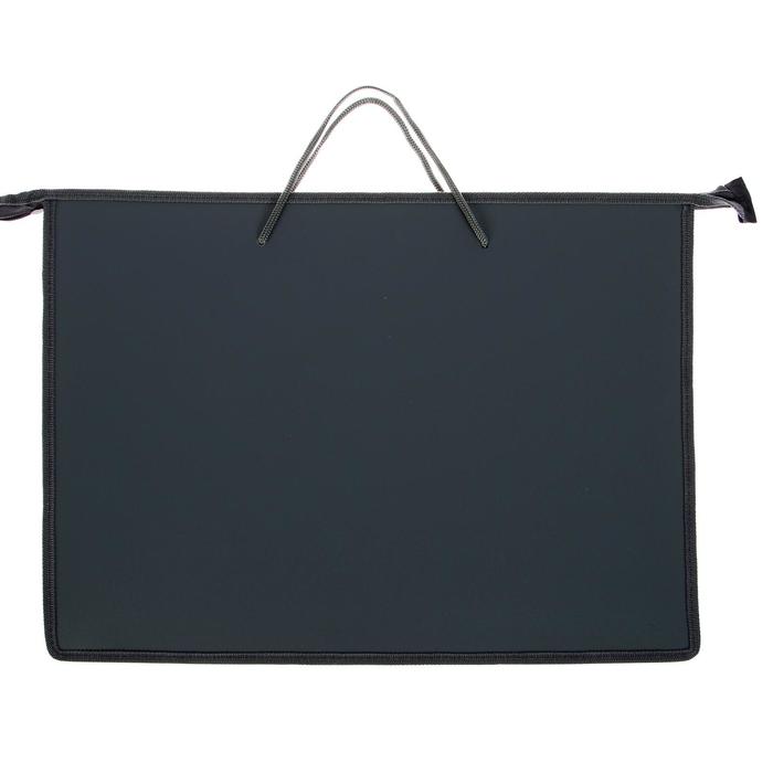 

Папка для чертежей и рисунков А2, с ручками, пласт, молния сверху, 640 х 470 мм, серая, Серый