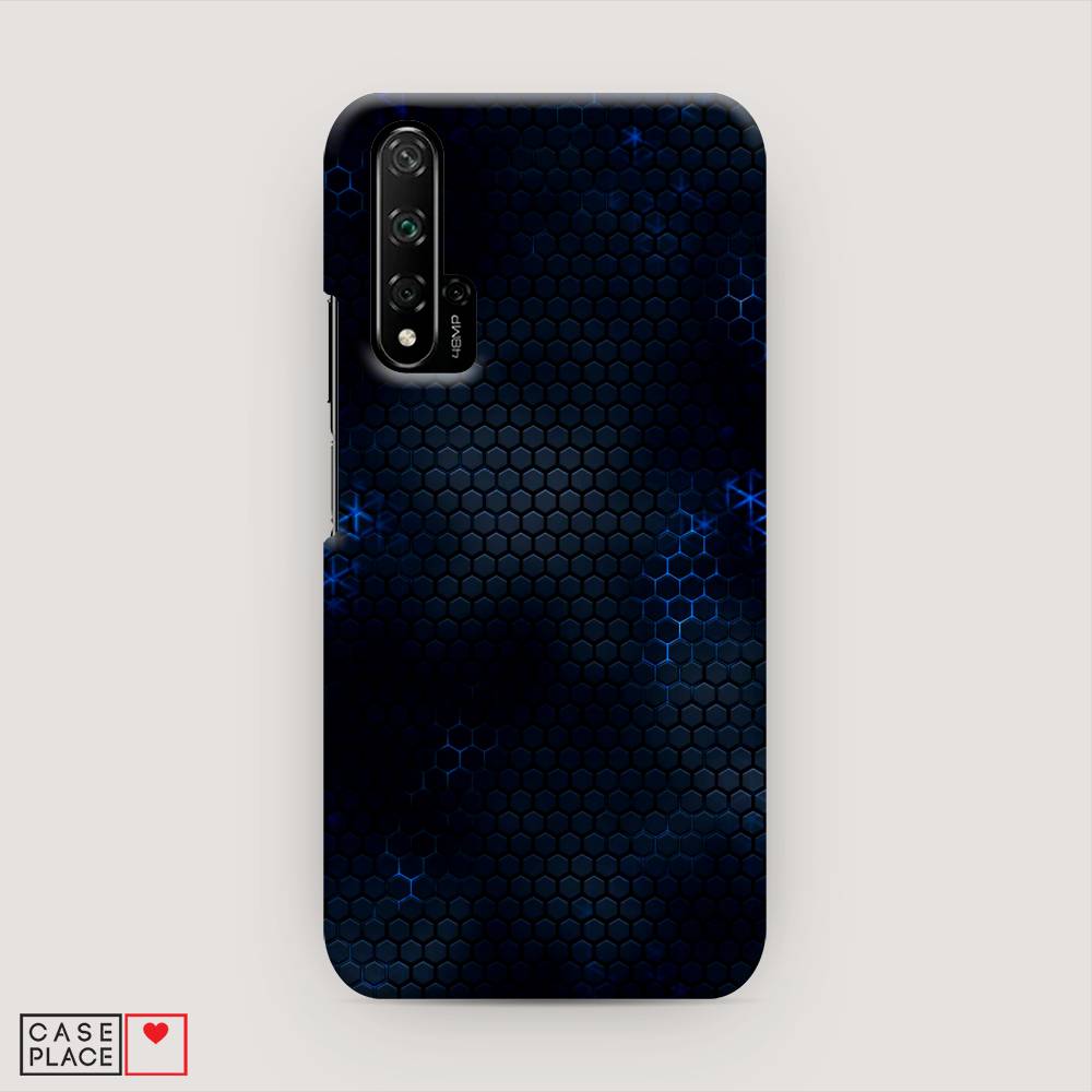 фото Чехол awog "фон соты синие" для honor 20 pro