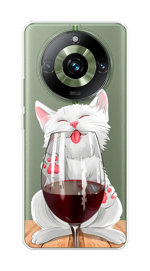 

Чехол Homey на Realme 11 Pro "Кот с бокалом", Прозрачный;белый;красный, 2514250-1