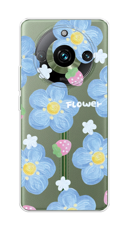 

Чехол Homey на Realme 11 Pro "Цветы и клубники", Прозрачный;голубой;белый, 2514250-1