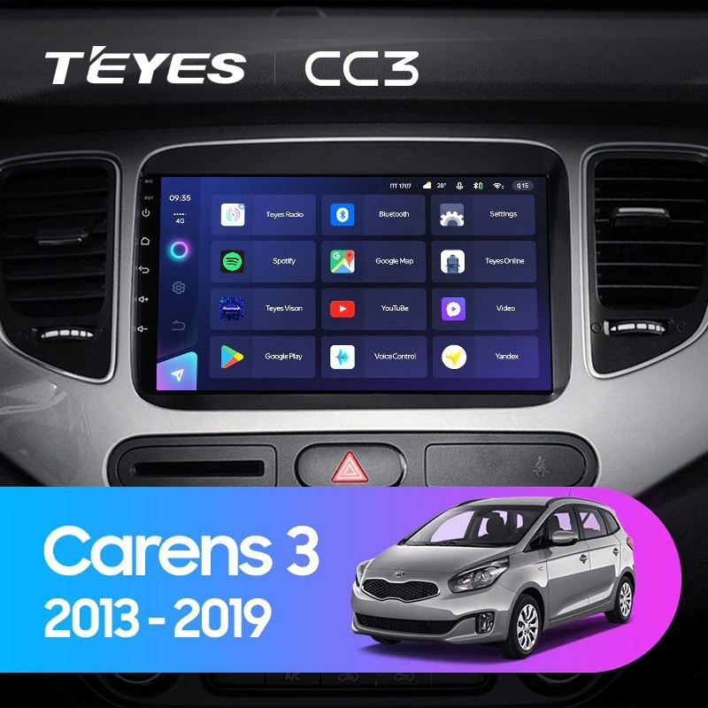 Штатная магнитола Teyes CC3L 4/64 Kia Carens RP 3 (2013-2019)