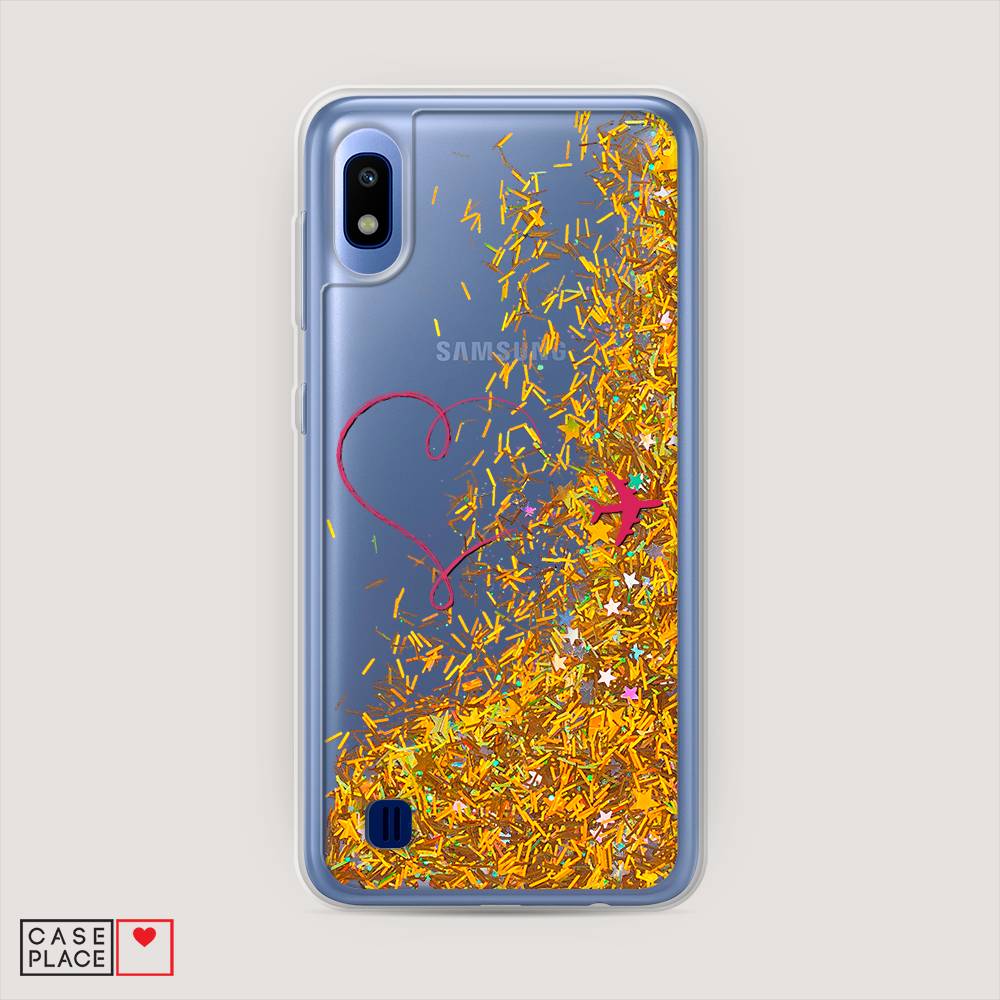 

Жидкий чехол с блестками "Сердце и самолет" на Samsung Galaxy A10, 27990-1