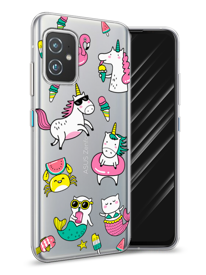 

Чехол Awog на Asus ZenFone 8 "На отдыхе", Белый;голубой;розовый, 44450-2