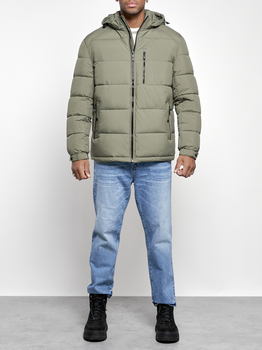 Зимняя куртка мужская AD8362 хаки M
