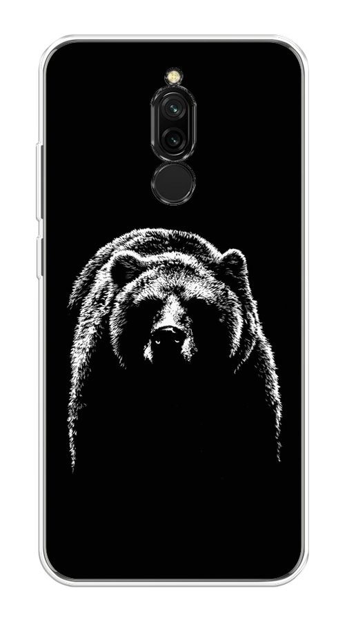 

Чехол на Xiaomi Redmi 8 "Медведь в ночи", Белый;черный, 37150-1