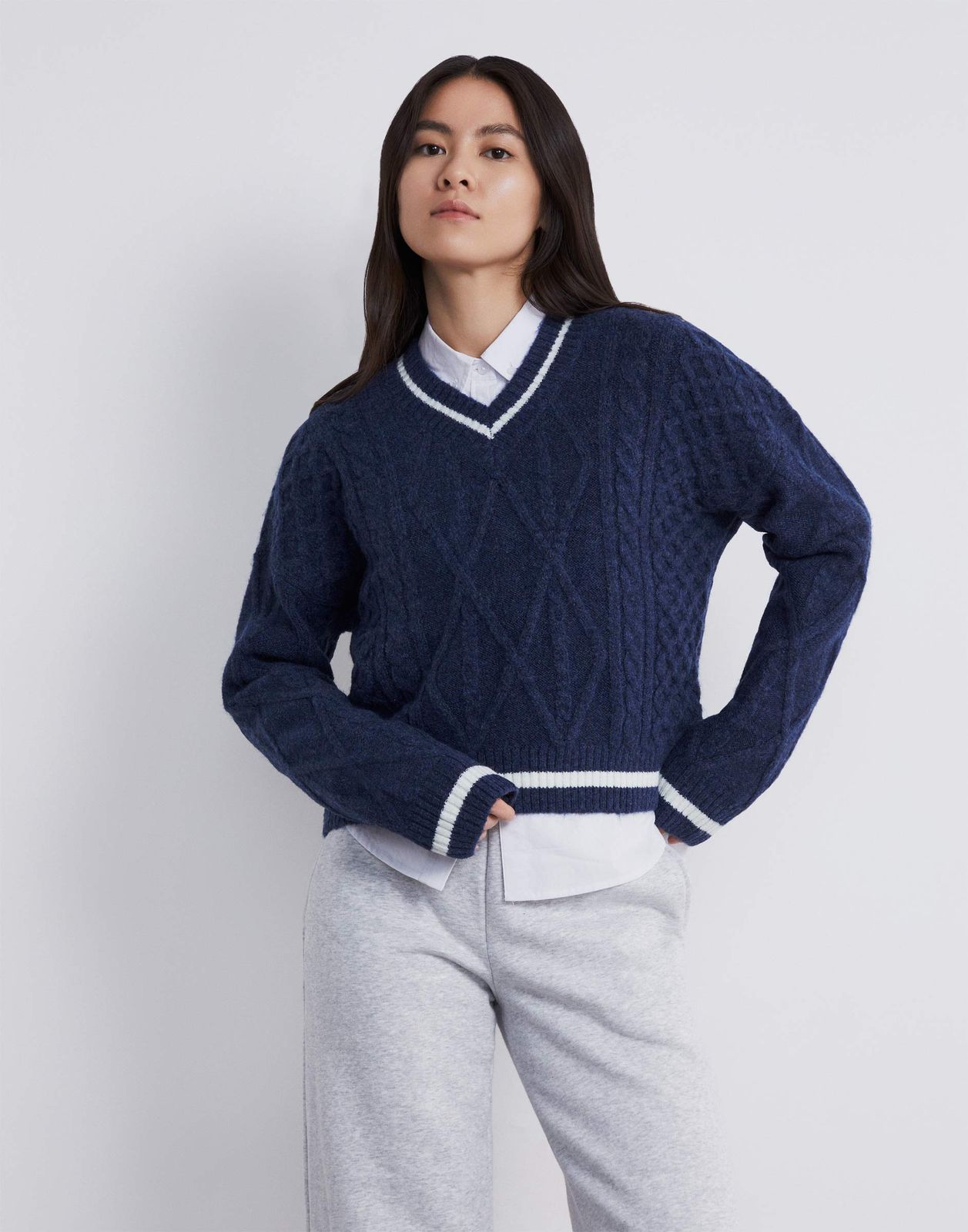 Пуловер женский Gloria Jeans GSW006288 синий XL (52-54)