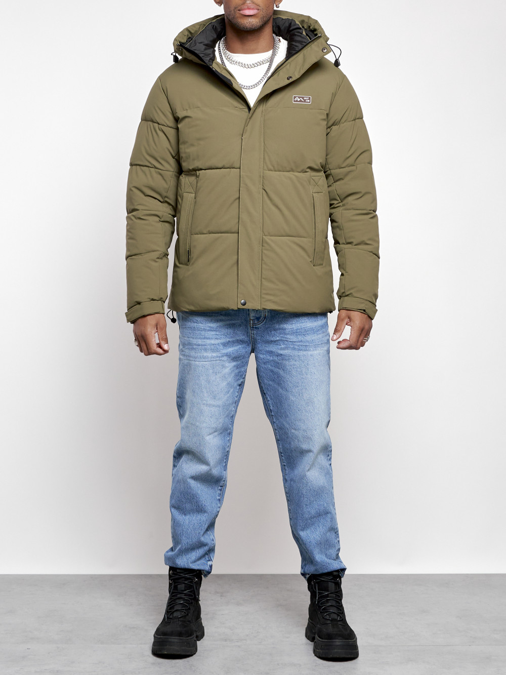 Зимняя куртка мужская AD8356 хаки M