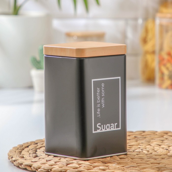 

Банка для сыпучих продуктов Lifestyle сахар, 9915 см, цвет черный