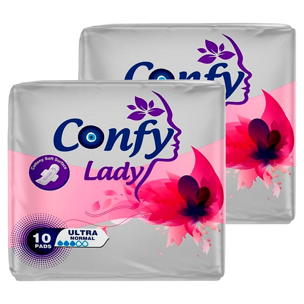 Гигиенические прокладки Confy Lady Ultra Normal женские, 2 упаковки по 10 шт прокладки женские confy lady classic normal eco 20 шт 12388