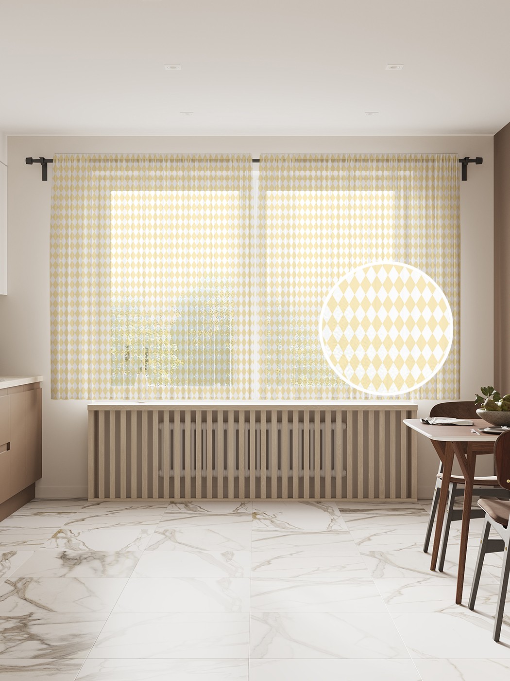 

Фототюль JoyArty "Основа аргайла", 145x180 см (2 полотна со шторной лентой + 50 крючков), Основа аргайла