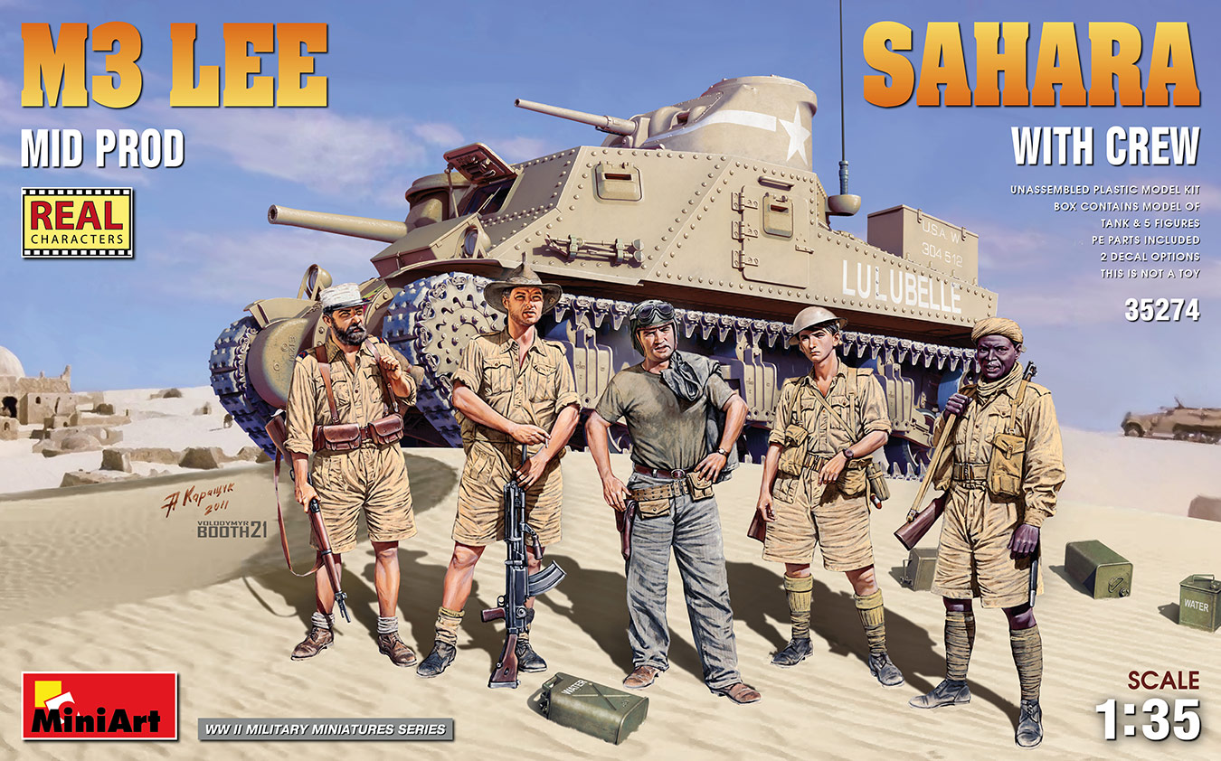 

Сборная модель MiniArt 1/35 Британский средний танк M3 Lee Sahara с экипажем 35274