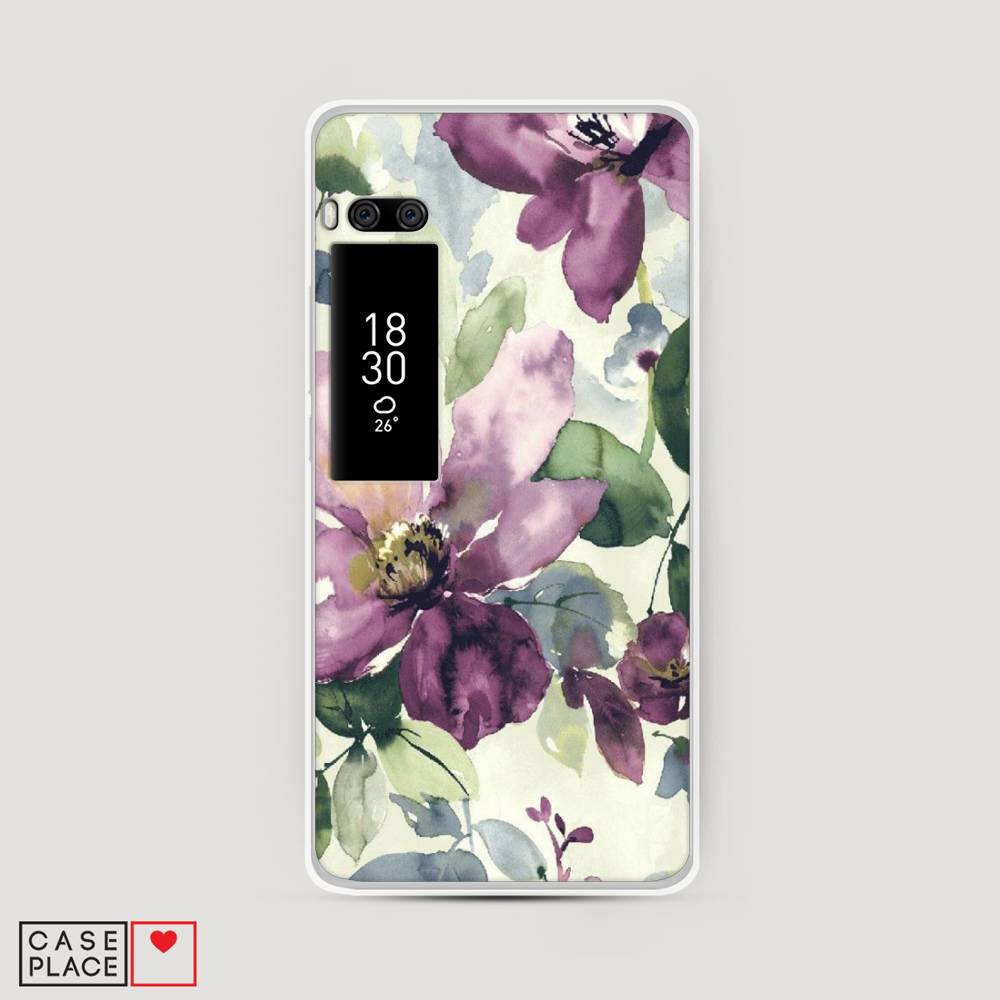 

Чехол Awog на Meizu Pro 7 "Сиреневые цветы-акварель", Фиолетовый, 71850-10