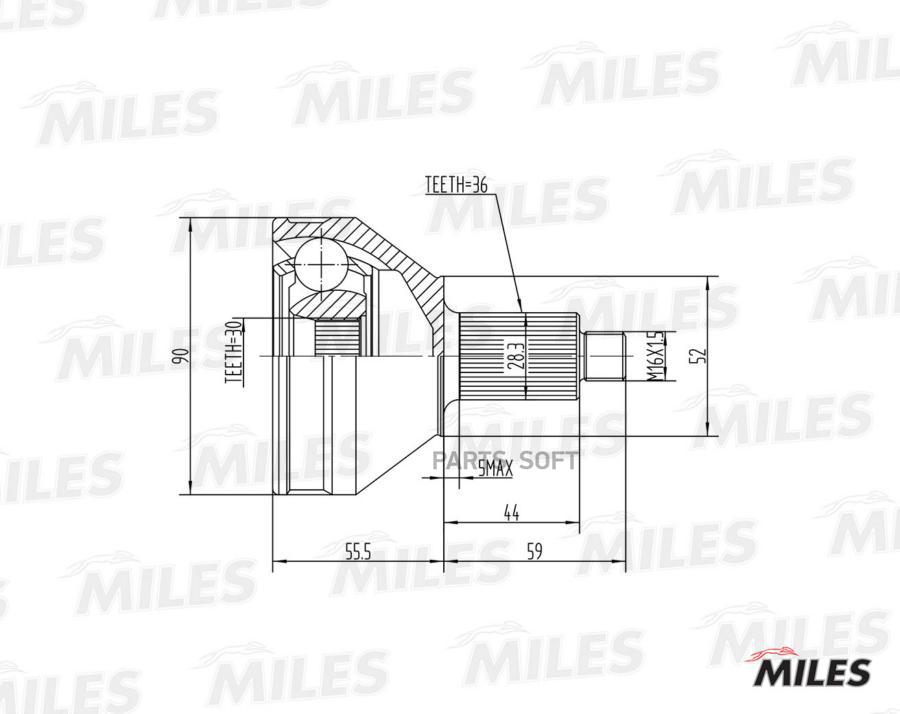 

Шрус Наружный Vw Polo Седан Rus 11-/Skoda Rapid/Fabia/Roomster 1.2-2.0 00- (Gkn 306216) Ga