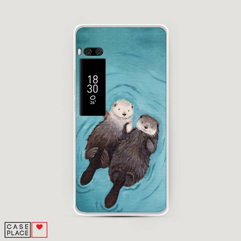 

Чехол Awog на Meizu Pro 7 "Парочка бобров", Голубой, 71850-10