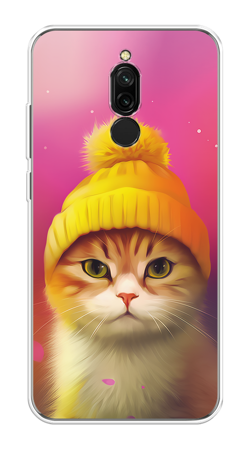 

Чехол на Xiaomi Redmi 8 "Котик в шапочке", Розовый;желтый;бежевый, 37150-1