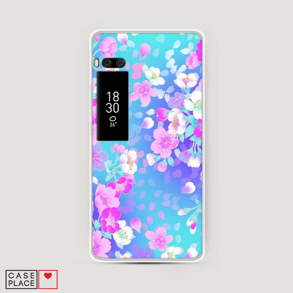

Чехол Awog на Meizu Pro 7 "Яблоневые цветы", Голубой;розовый;белый, 71850-8