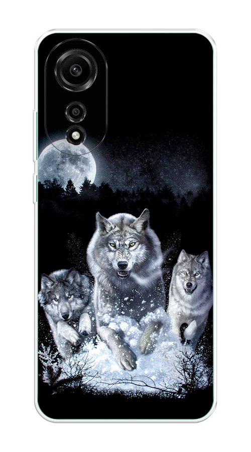 

Чехол Homey на Oppo A78 4G "Стая волков под луной", Черный;белый;серый, 2514750-1