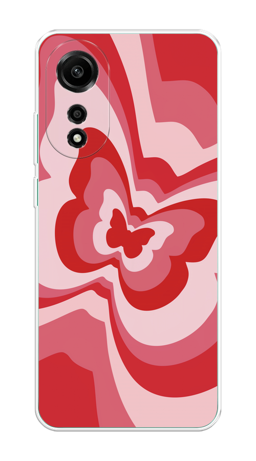 

Чехол Homey на Oppo A78 4G "Бабочка в стиле хиппи", Красный;розовый, 2514750-1
