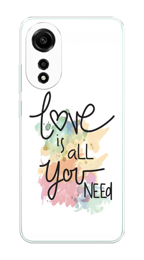 

Чехол Homey на Oppo A78 4G "Love is all you need", Белый;черный;зеленый, 2514750-1