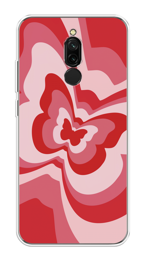 

Чехол на Xiaomi Redmi 8 "Бабочка в стиле хиппи", Красный;розовый, 37150-1