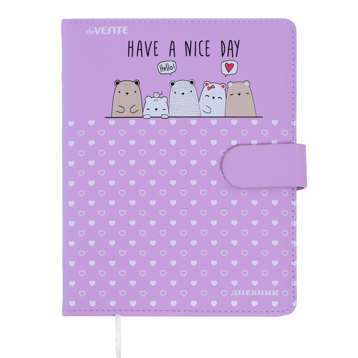

Дневник школьный для 1-11 класса, Bear friends, тв обл, искусств кожа, блок 80 г/м2, ляссе