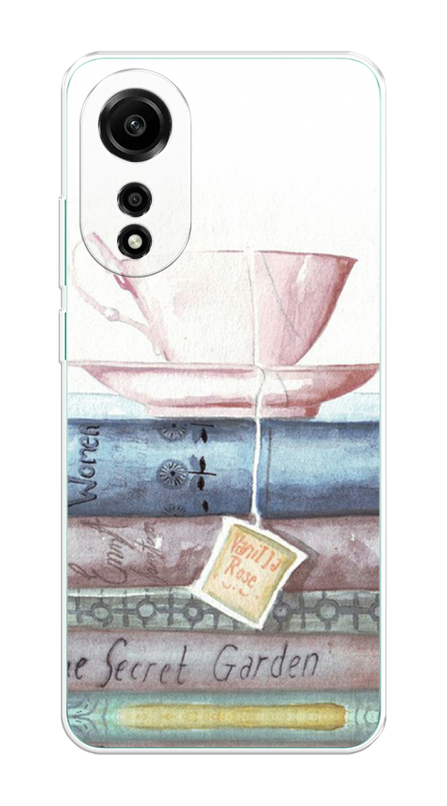 

Чехол Homey на Oppo A78 4G "Книжное чаепитие"", Желтый;розовый;белый, 2514750-1