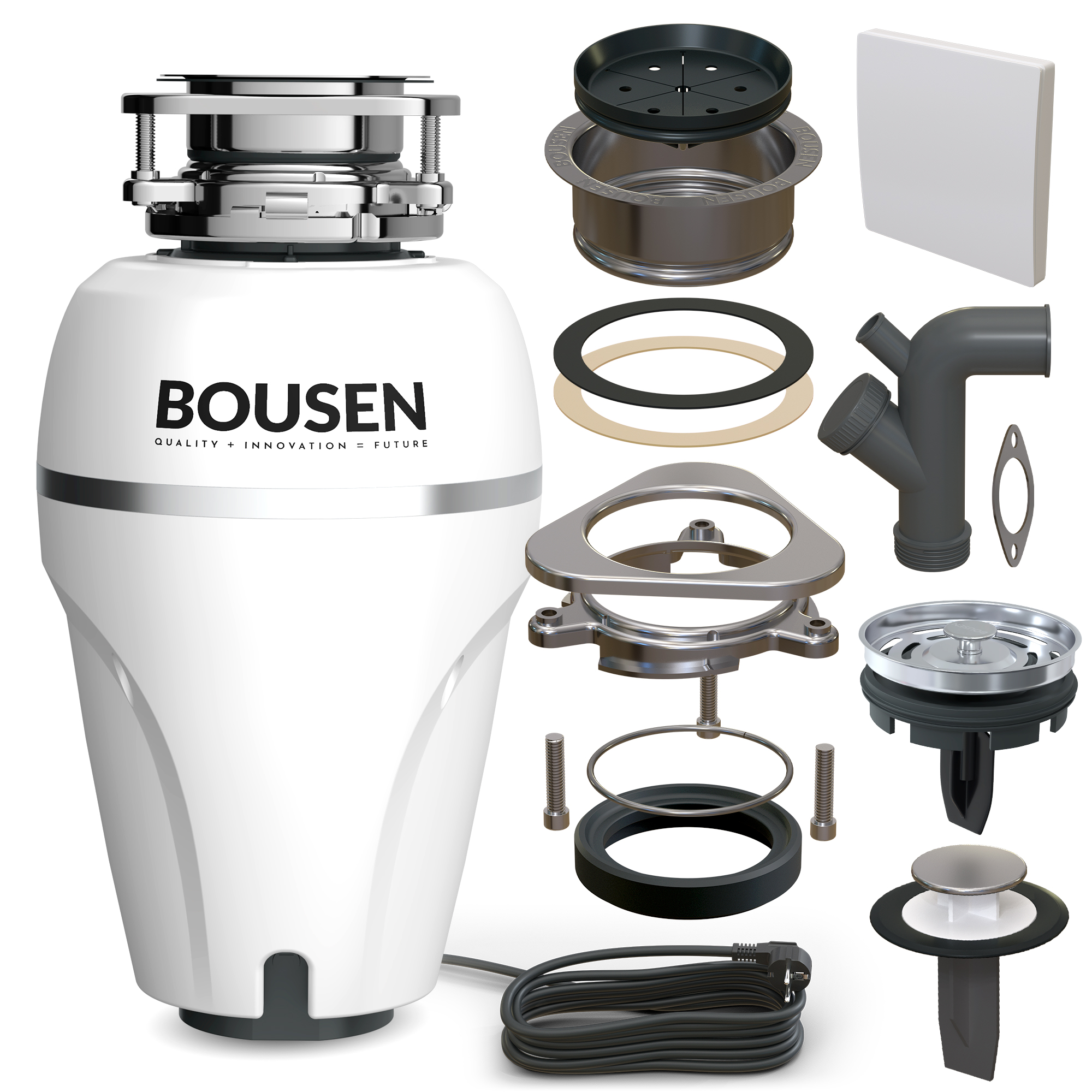 

Измельчитель пищевых отходов BOUSEN Disposer Ultimate, Белый, Disposer