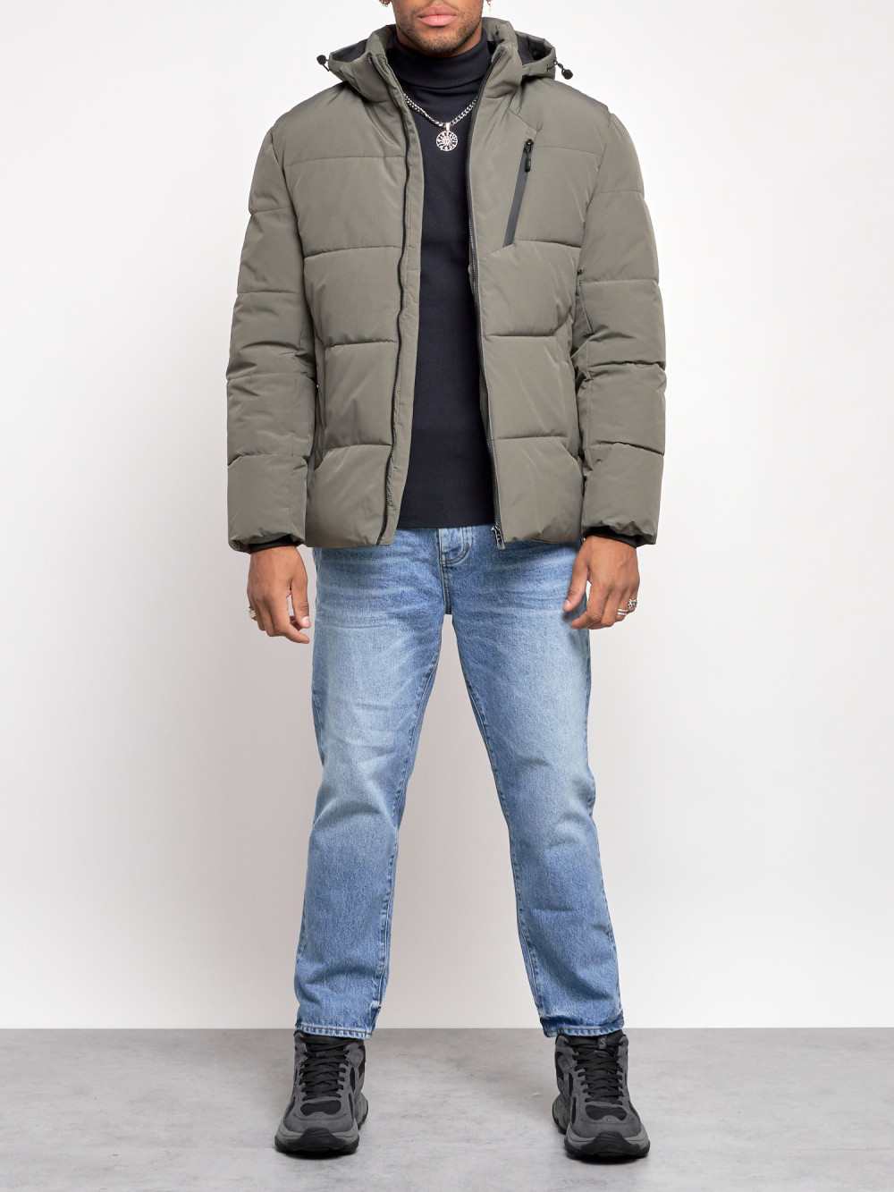 Зимняя куртка мужская AD8320 хаки L