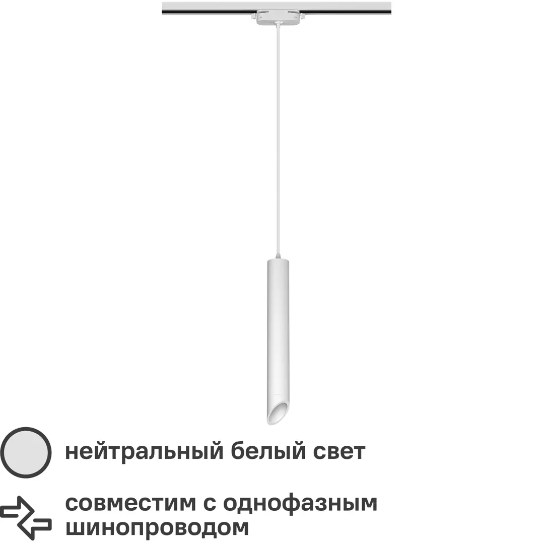 Трековый светильник спот подвесной светодиодный Ritter Artline 300х40мм до 1м 12Вт до