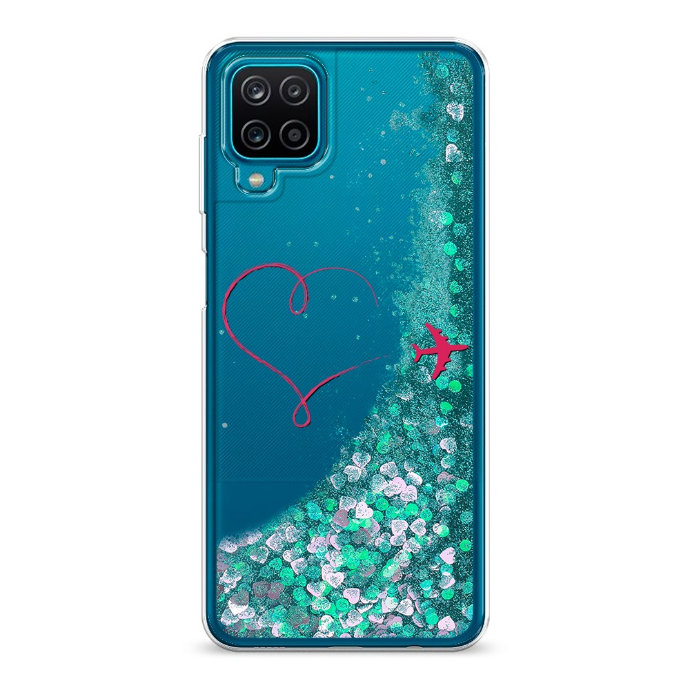 

Жидкий чехол с блестками "Сердце и самолет" на Samsung Galaxy A12, 2101695-1