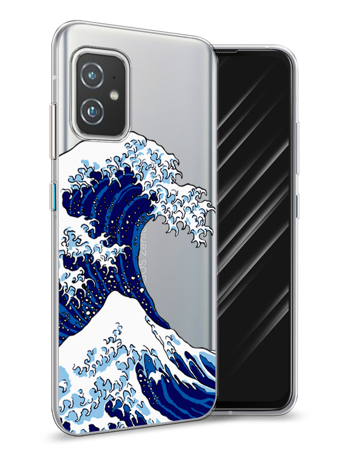 

Чехол Awog на Asus ZenFone 8 "Волна в Канагаве", Синий;белый, 44450-4