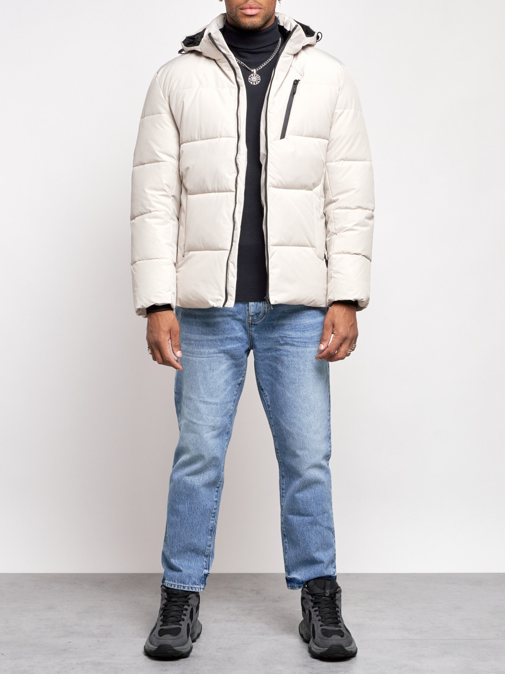 Зимняя куртка мужская AD8320 бежевая XL