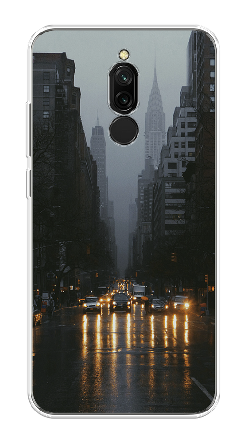 

Чехол на Xiaomi Redmi 8 "Дождливый Нью Йорк", Черный;серый, 37150-1