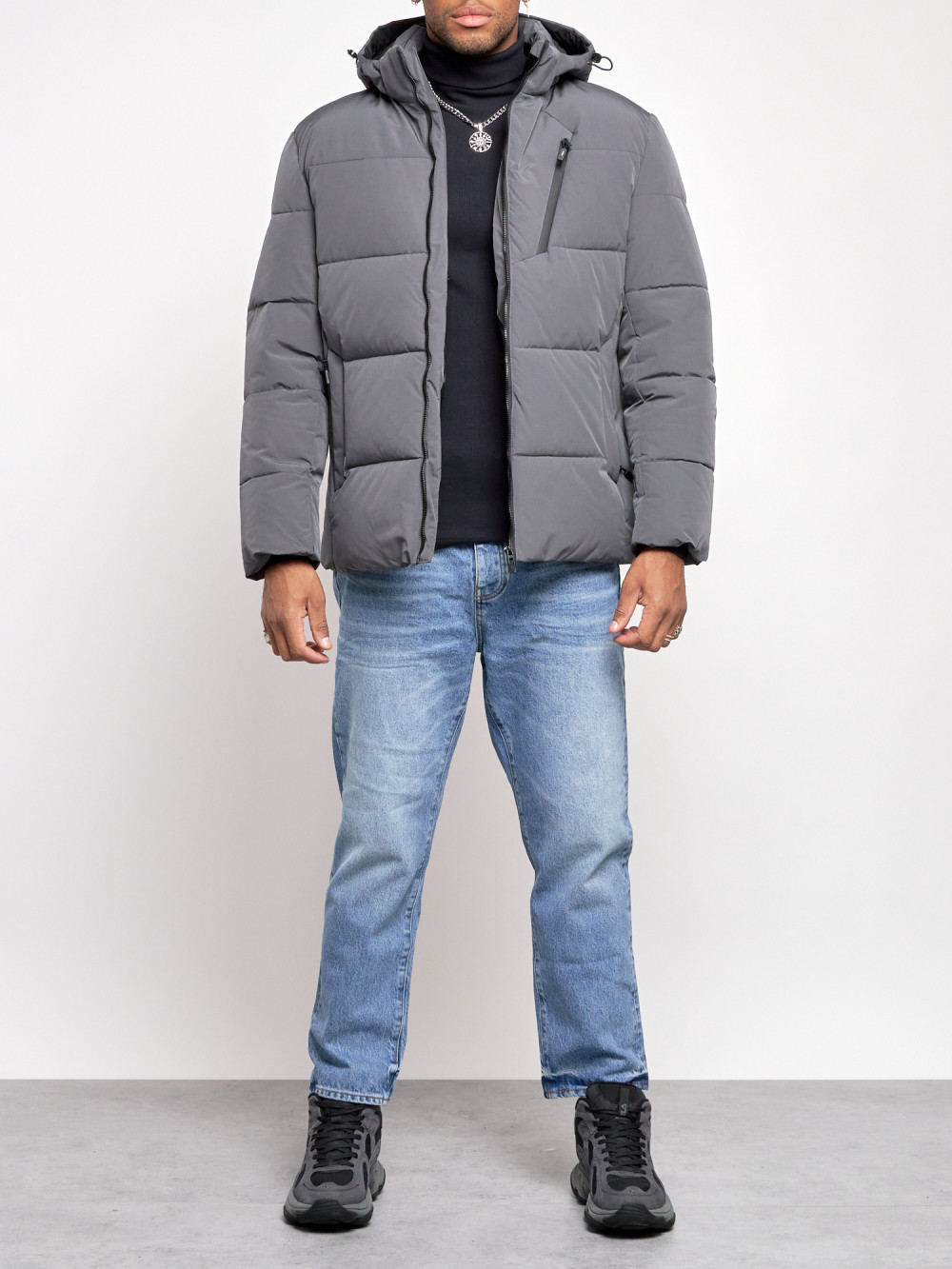 Зимняя куртка мужская AD8320 серая XL