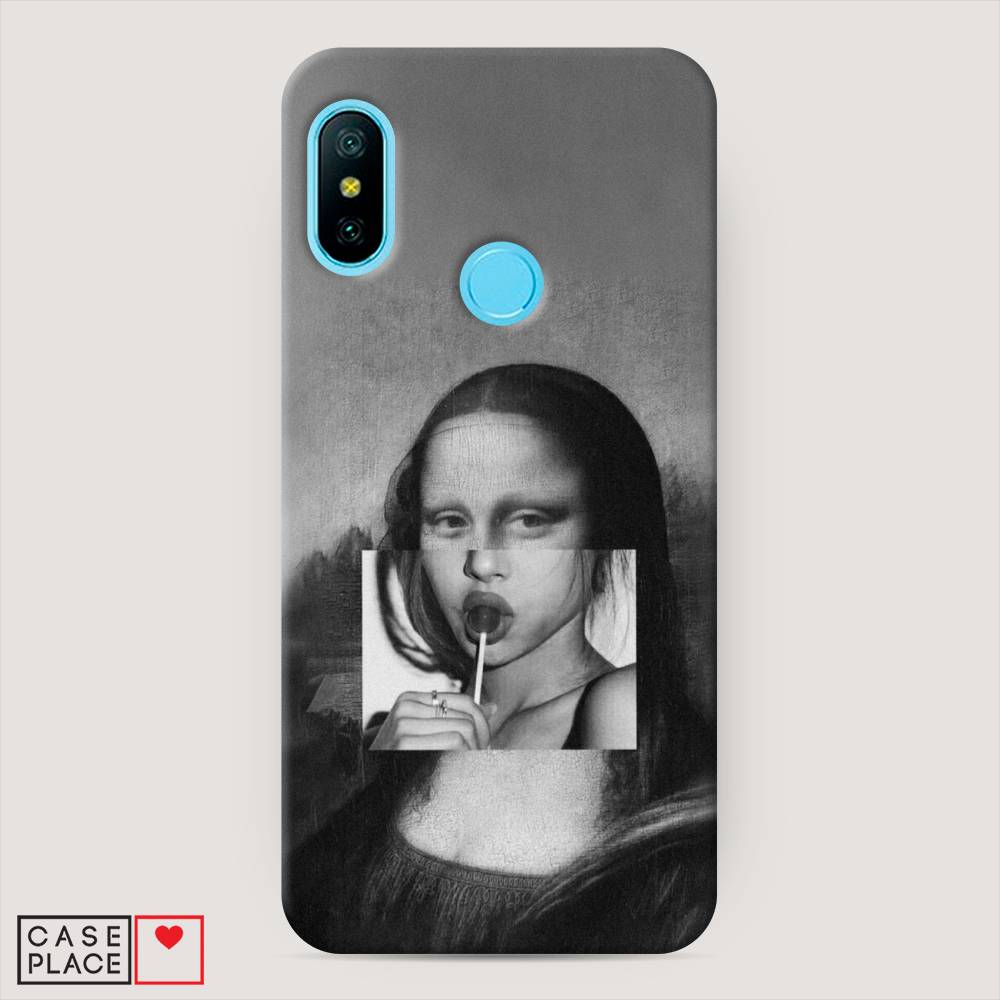 фото Пластиковый чехол "mona lisa sucking lollipop" на xiaomi redmi 6 pro awog
