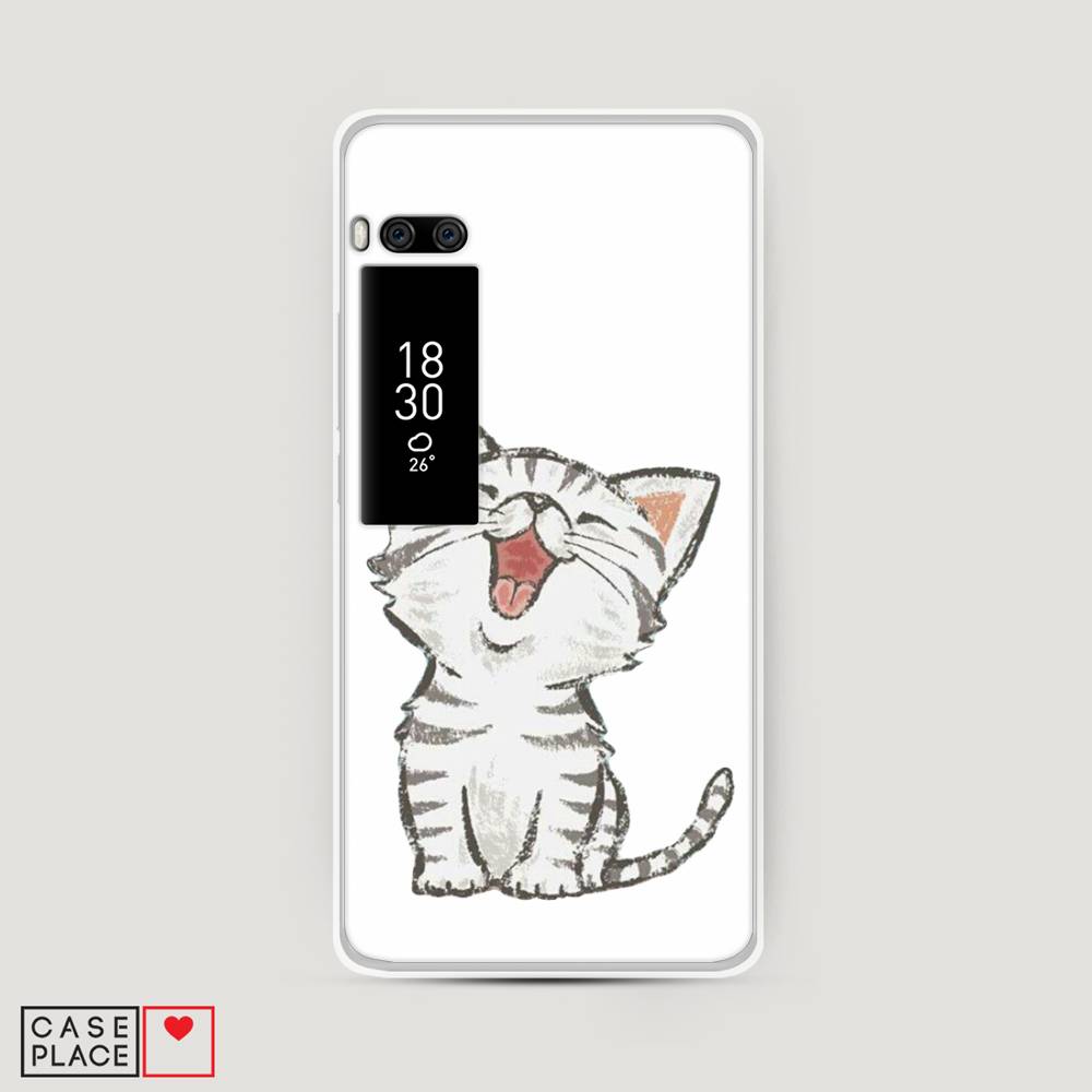 

Чехол Awog на Meizu Pro 7 "Котенок рисованный", Серый;белый, 71850-1