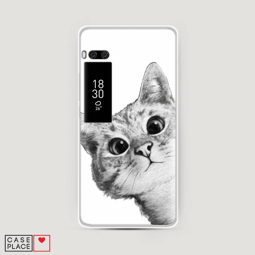 

Чехол Awog на Meizu Pro 7 "Кот рисунок черно-белый", Черный, 71850-1