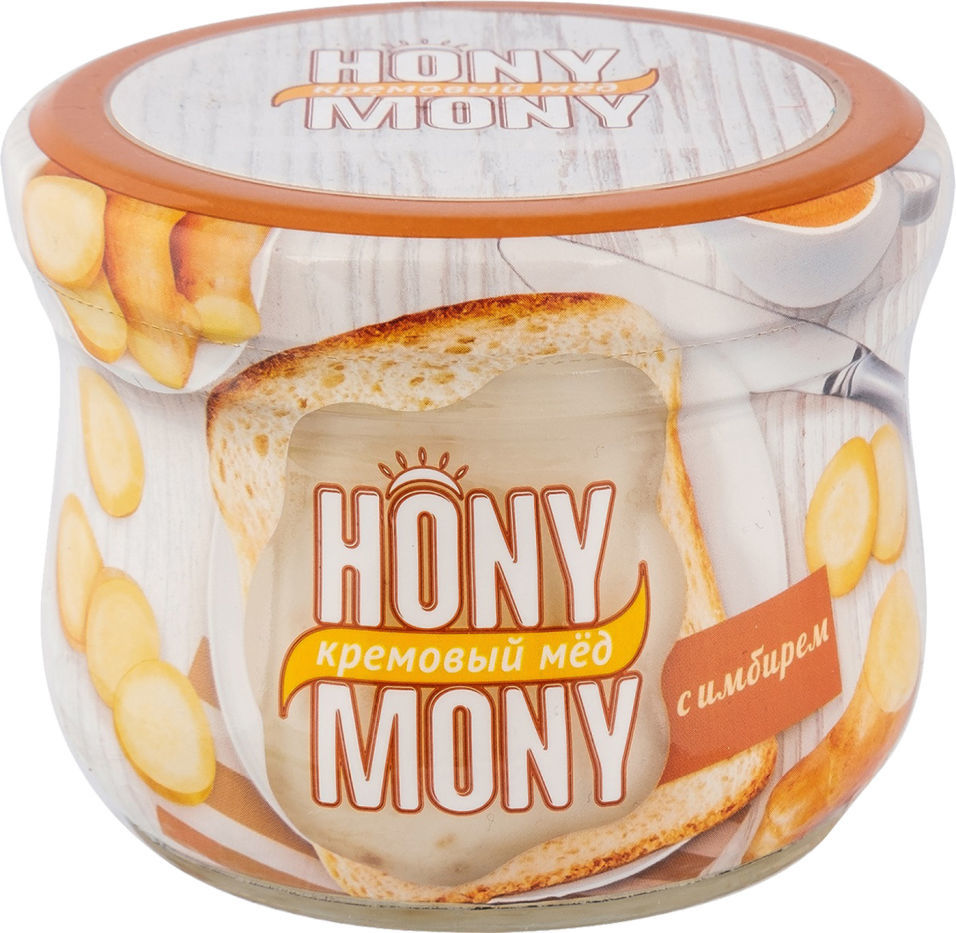 

Мед HonyMony кремовый с имбирем 220г