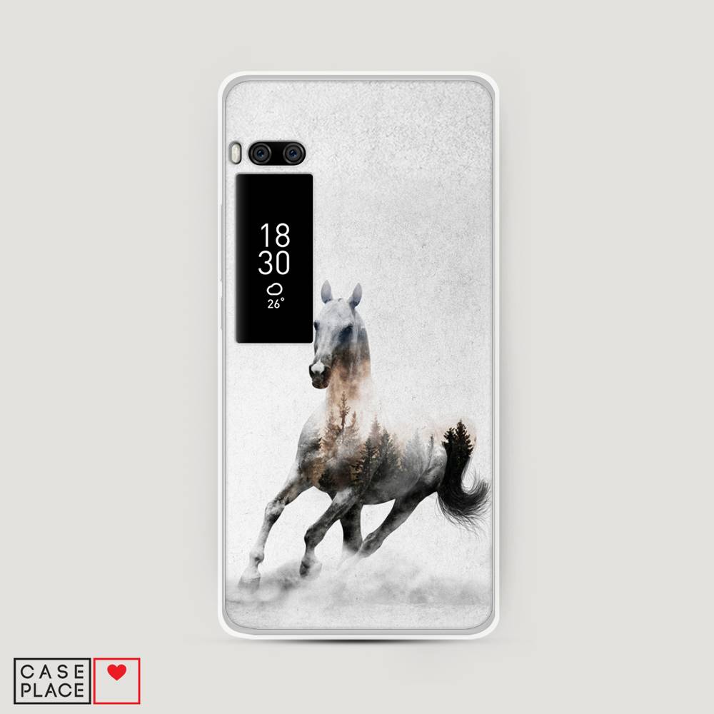 

Чехол Awog на Meizu Pro 7 "Лошадь лес", Серый;черный, 71850-2